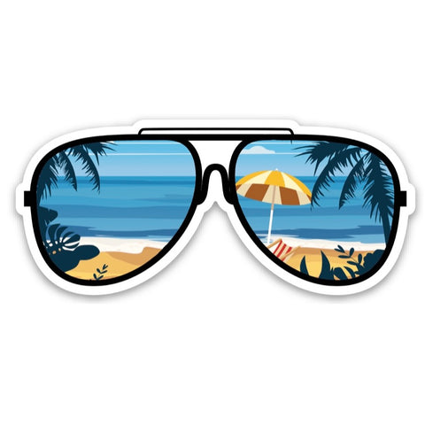 Beach Sunglasses Sticker